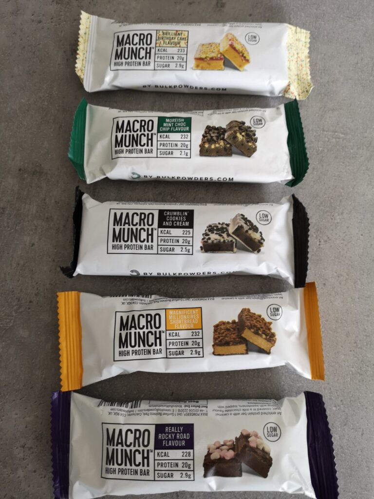 foto van macro munch repen vanaf bovenkant