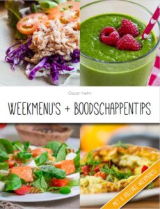 Op deze foto zie je de bonus weekmenu's + Boodschappentips van de afslank receptenbijbel