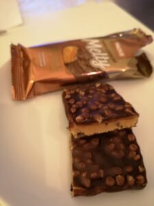 Op deze foto zie je de smaak Caramel van de melty bar