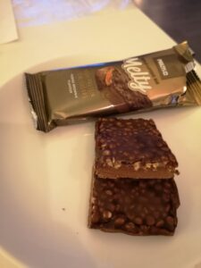 Op deze foto zie je de smaak Fudge Brownie van de melty bar