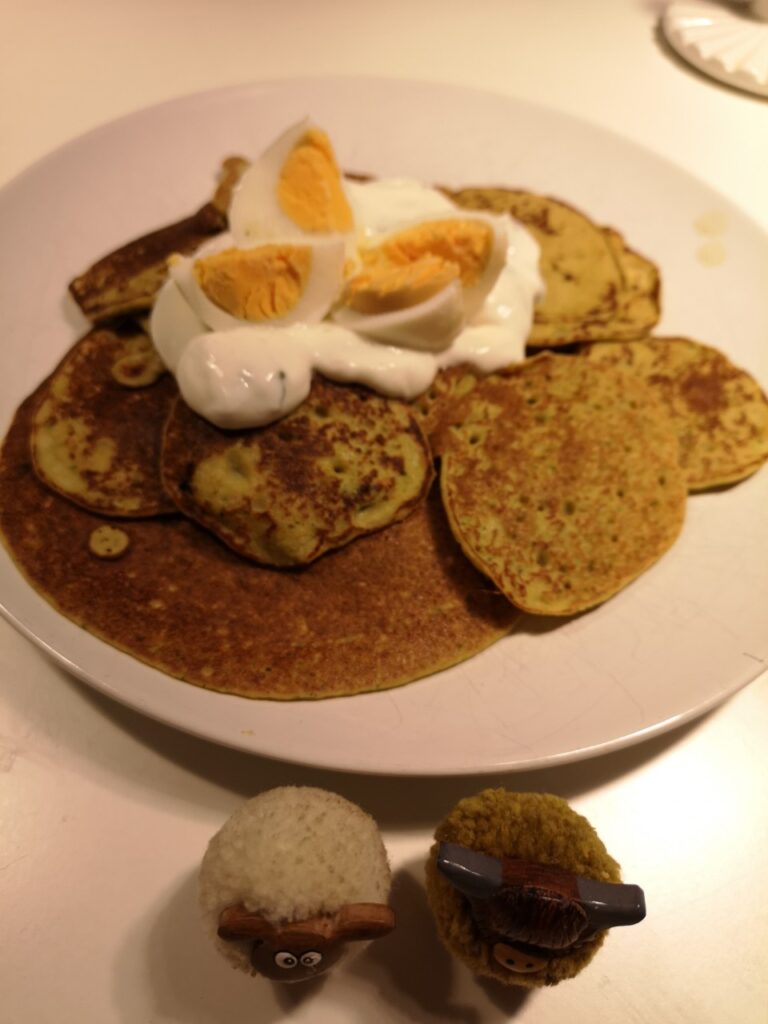 Op deze foto zie je kant en klare Kikkererwten Pannenkoeken