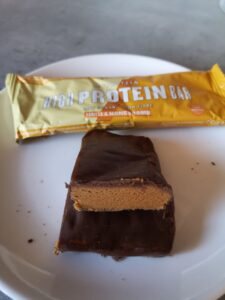 Op deze foto de smaak Vanille & Honeybomb van de High Protein Bar