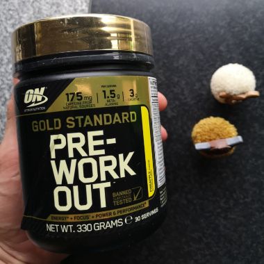 Op deze foto zie je de Gold Standard Pre-Workout