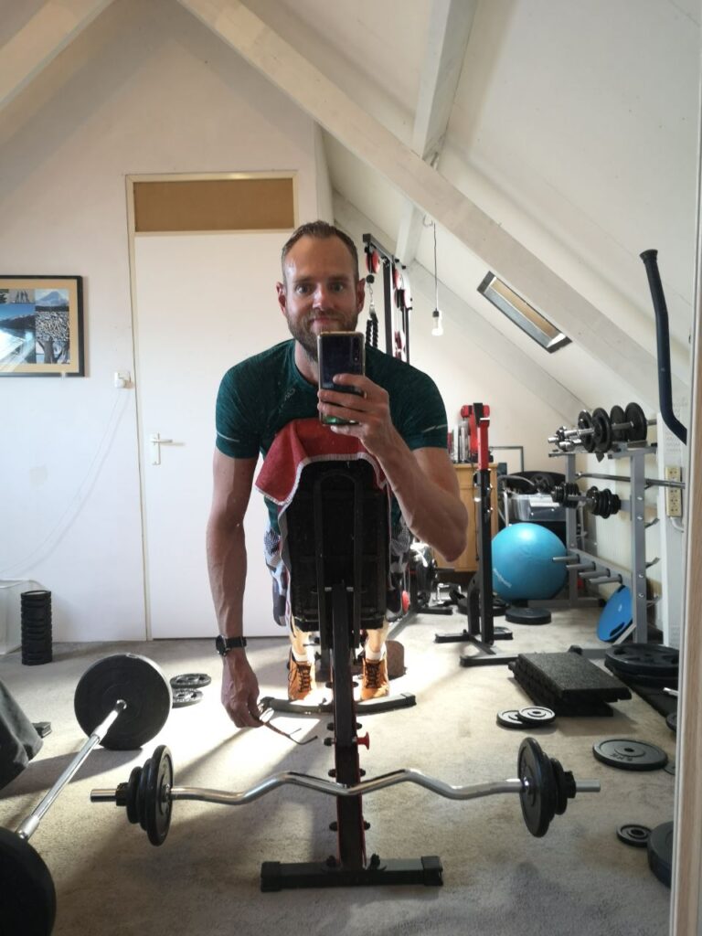 Op deze foto sta ik tijdens het trainen tijdens het cutten/droog trainen