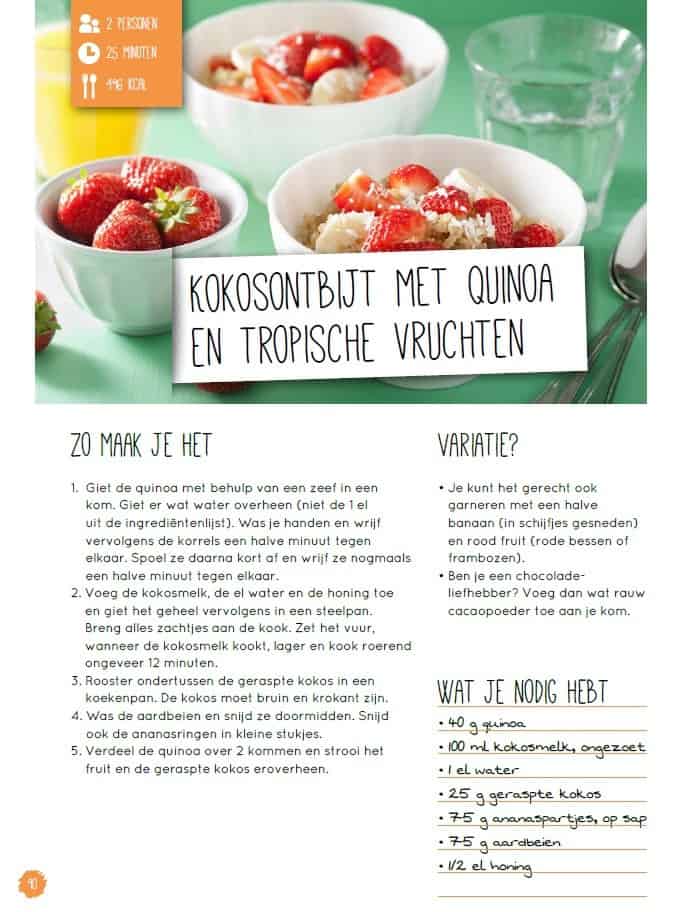 Op deze foto een recept van de Strakke Buik Bijbel