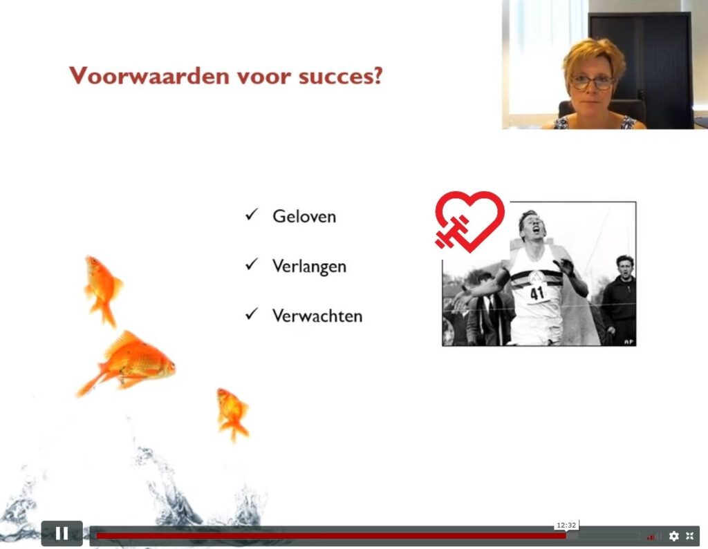 Op deze foto zien we de voorwaarden van succes in de training sneller je doelen bereiken