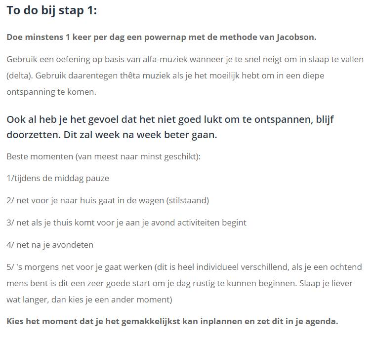 Op deze foto zie je stap 1 van de cursus Werken aan je perfectionisme