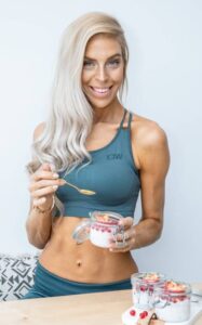 Op deze foto zie je Veerle Trum, de bedenker van het Fitcooking Lifestyle Programma