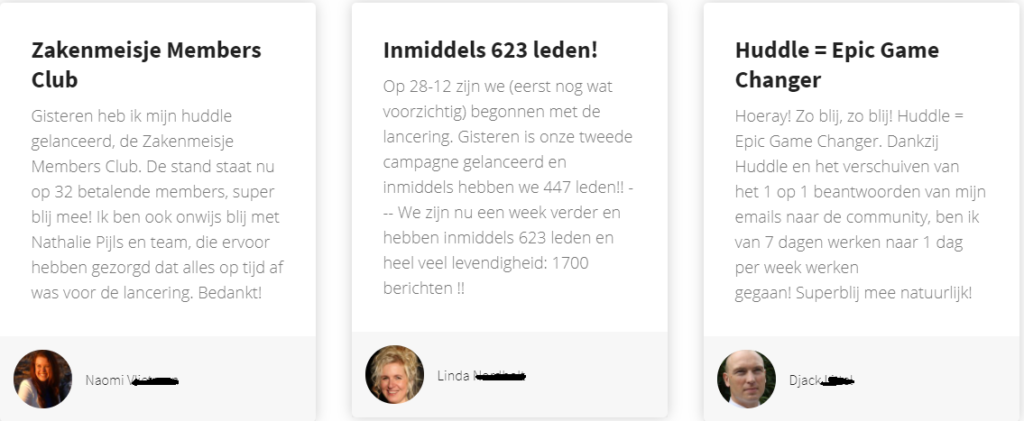 Op deze foto zie je huddle ervaringen