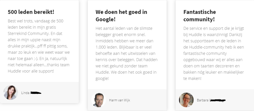 Op deze foto zie je huddle ervaringen