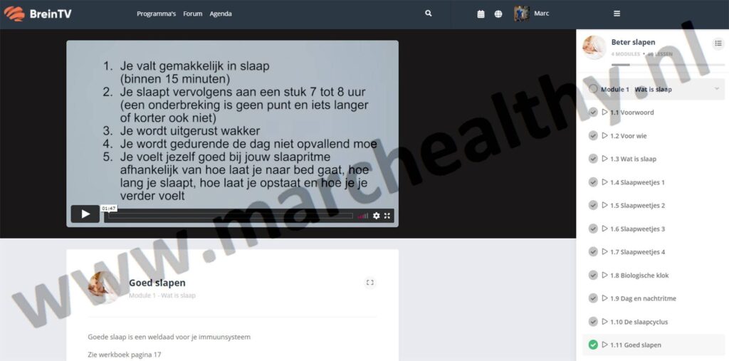 Op deze foto zie je Module #1 - Wat is slaap uit BreinTV