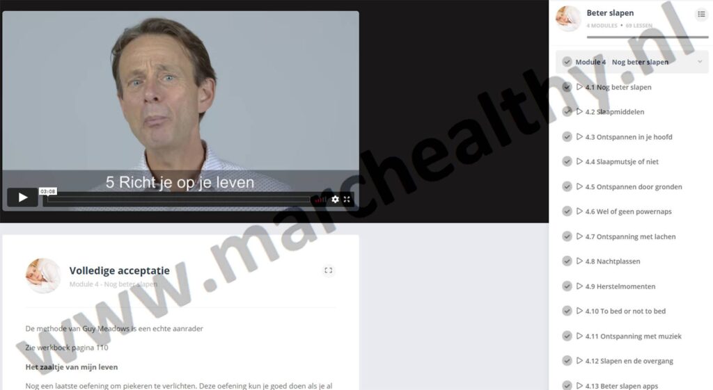 Op deze foto zie je Module #4 - Nog beter slapen uit BreinTV