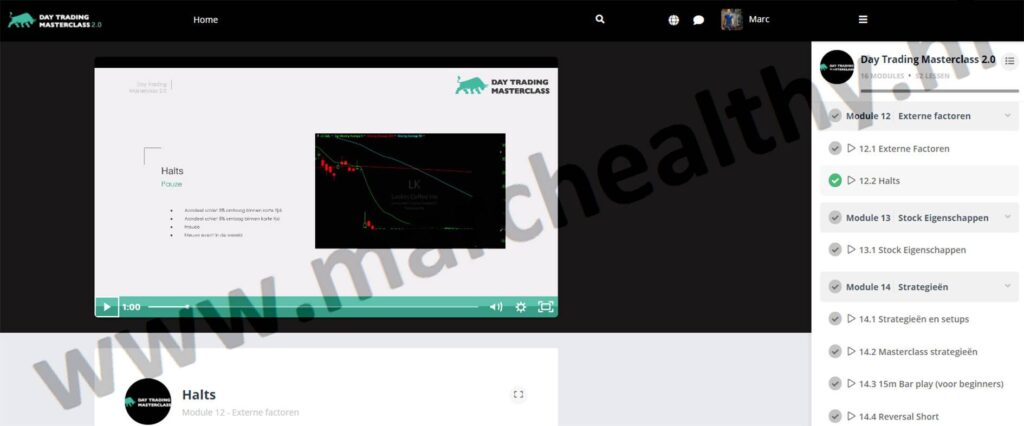 Op deze foto zie je Module #12 - Externe factoren van de day trading masterclass