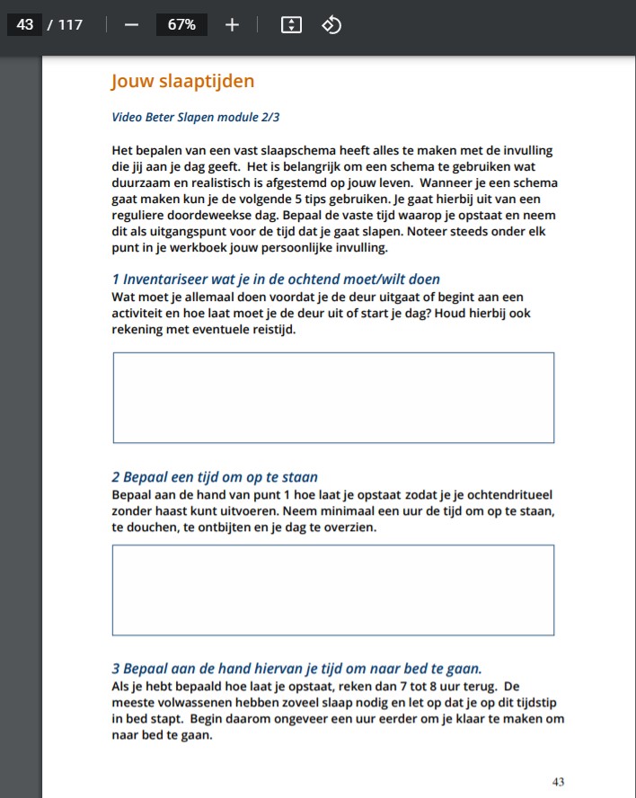 Op deze foto zie je het beter slapen e-book uit BreinTV