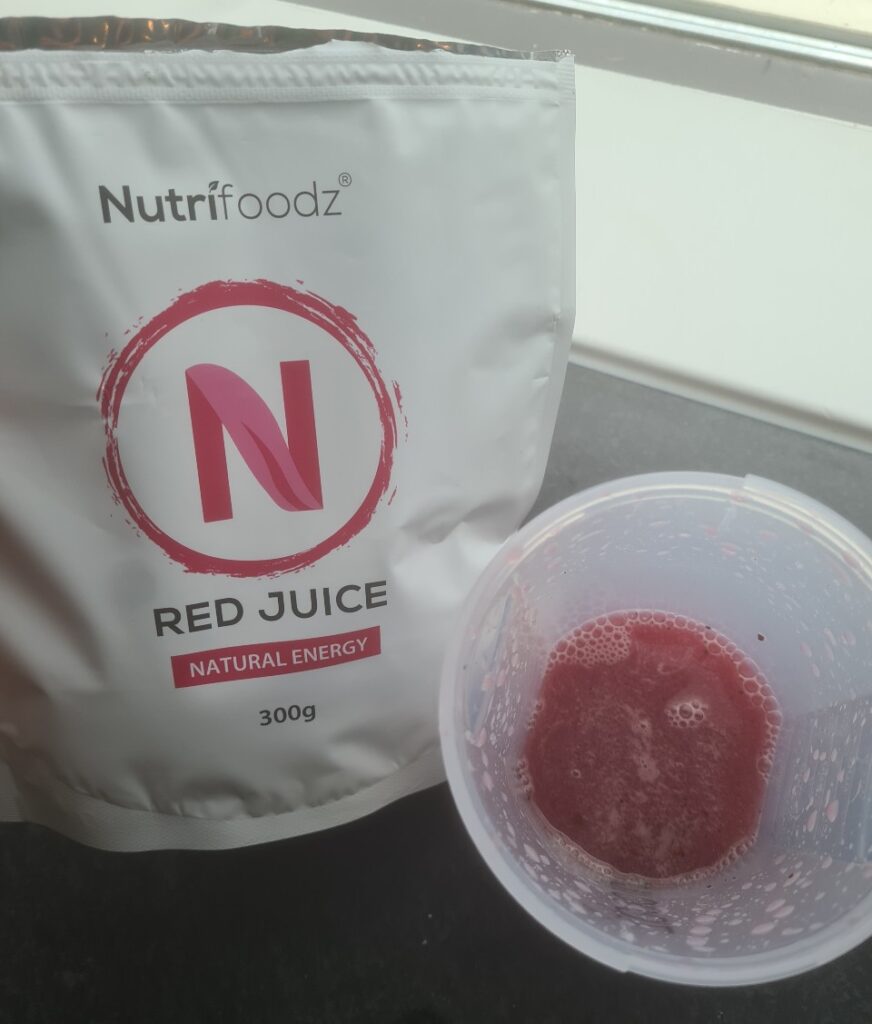 Op deze foto zie je Nutrifoodz Red Juice