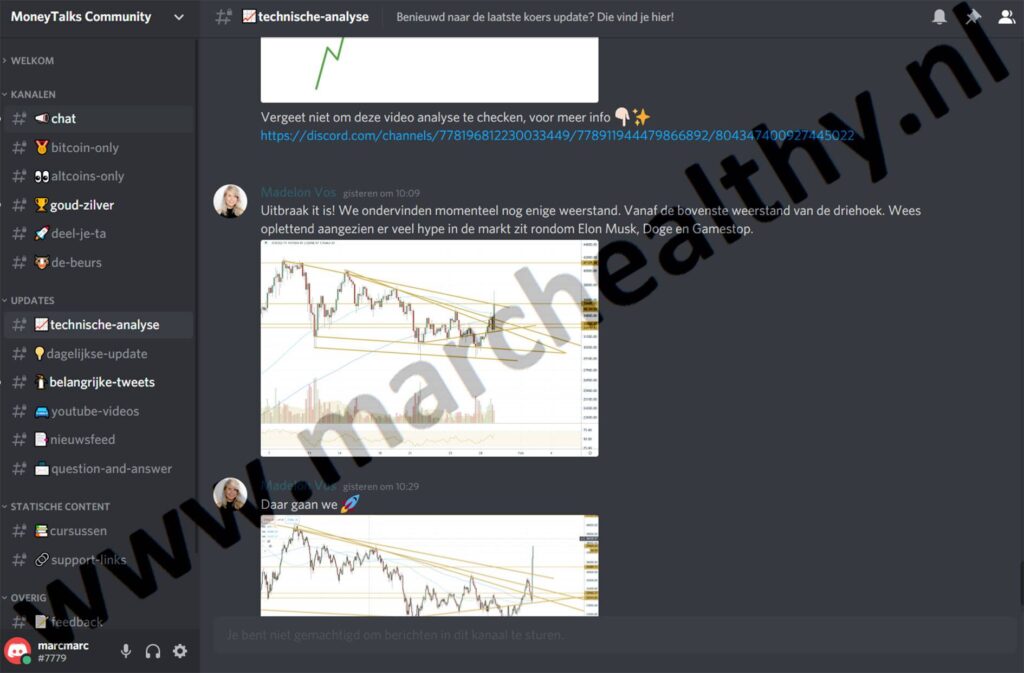 Op deze foto zie je Kanaal #7 - Technische-analyse van MoneyTalks Community