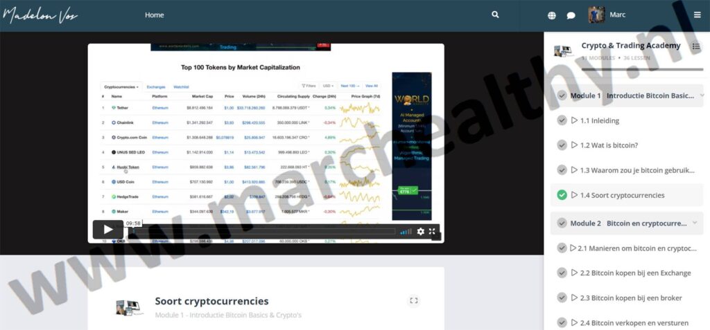 Op deze foto zie je de Module 1: Introductie Bitcoin Basics & Crypto’s van de Crypto en Trading Academy