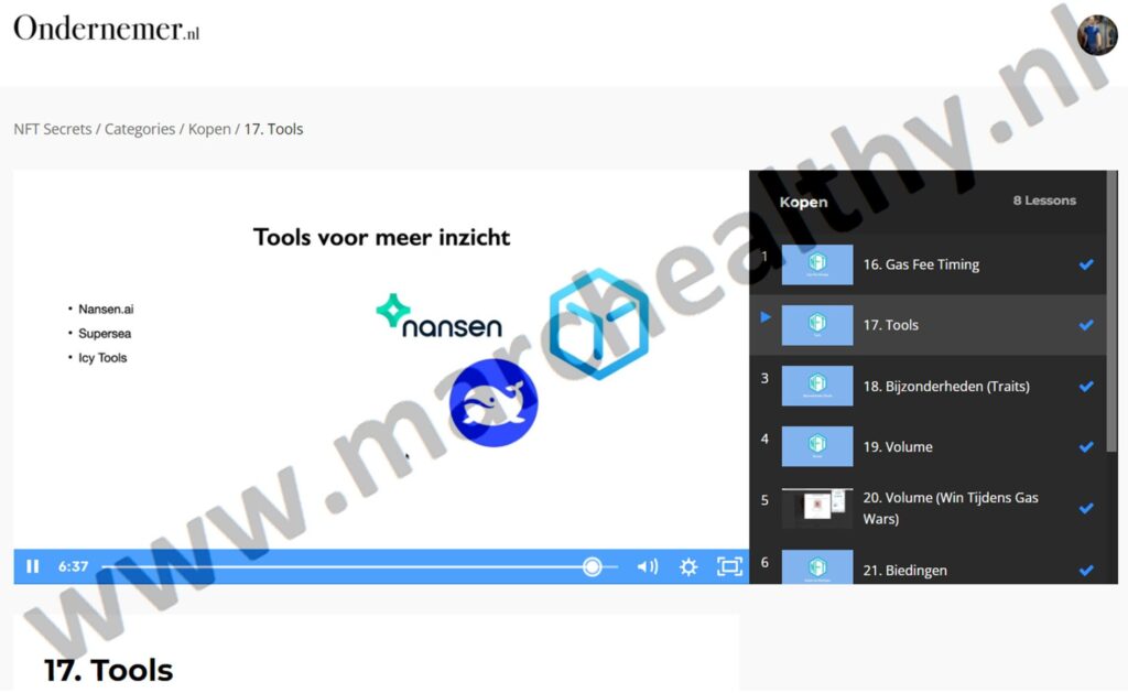 Op deze foto zie je Module #3 - NFT’s Kopen uit NFT Secrets