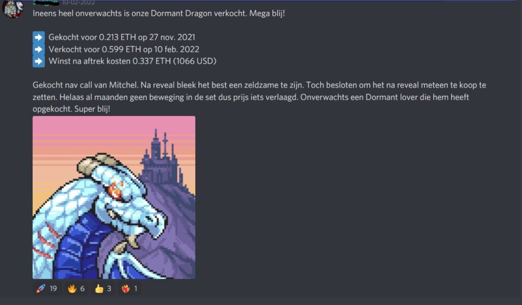 Op deze foto zie je een resultaat uit NFT Secrets