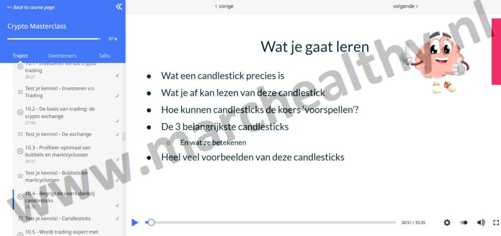 Op deze foto zie je Module 10: Vrijheid dankzij crypto trading van de crypto masterclass in de Money Mastery