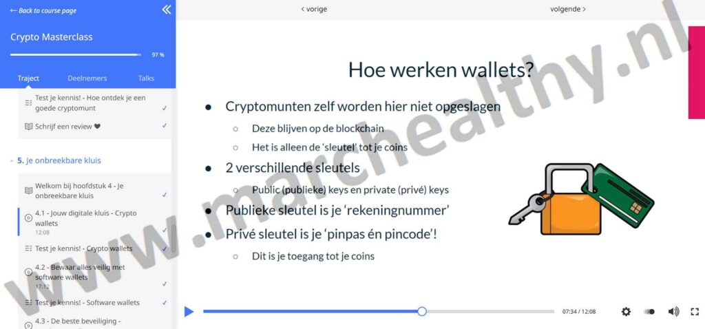 Op deze foto zie je Module 4: Je onbreekbare kluis van de crypto masterclass in de Money Mastery