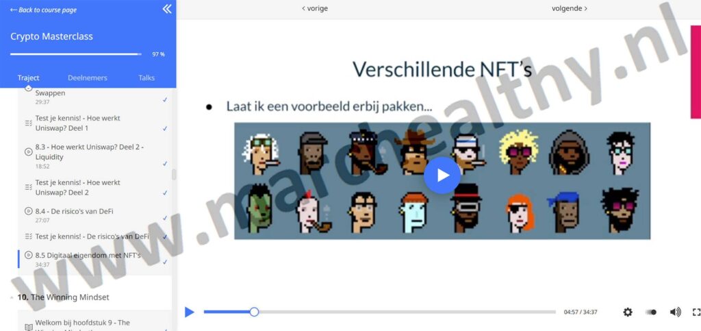 Op deze foto zie je Module 8: De crypto trends de baas van de crypto masterclass in de Money Mastery