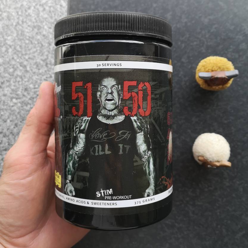Op deze foto zie je de 5150 pre-workout van Rich Piana 5% Nutrition