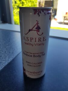 Op deze foto zie je de smaak Cranberry van Aspire health drink