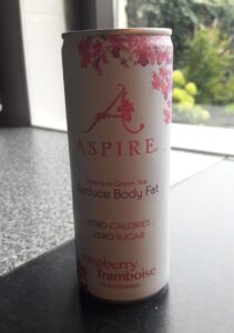 Op deze foto zie je de smaak Cranberry/Frambose van Aspire health drink