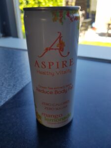 Op deze foto zie je de smaak Mango van Aspire health drink