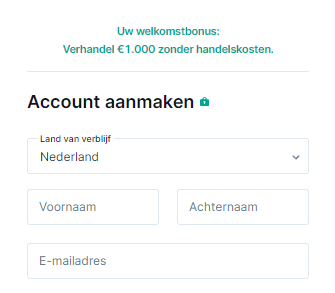 Op deze foto zie je de Bitvavo 1000 euro gratis handelen actie