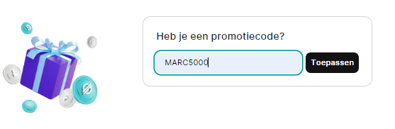Op deze foto zie je mijn Finst 5000 euro gratis handelen promotiecode