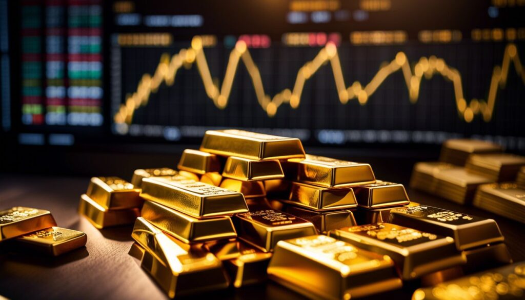 Op deze foto zie je koersen van beleggen in goud