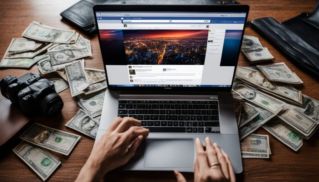 Op deze foto zie je geld en een laptop