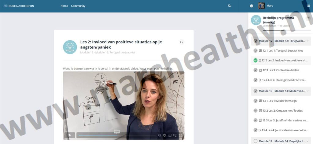 Op deze foto zie je Module 12: Terugval bestaat niet van het Breinfijn programma van Bureau Breinfijn 