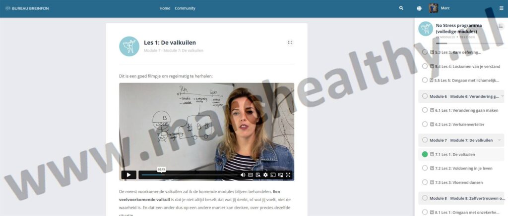 Op deze foto zie je het no stress programma van Rosalie Van Gils van Bureau Breinfijn