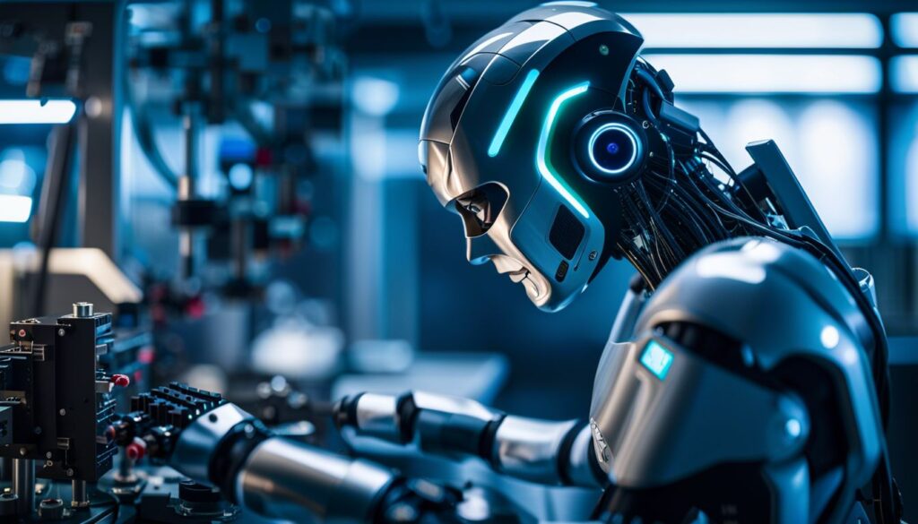 Op deze foto zie je een ai robot als voorbeeld van Sleak AI Chatbot
