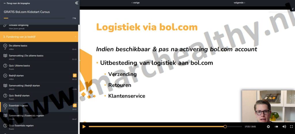 Op deze foto zie je de Gratis Bol.com Kickstart Cursus van Andy de Wit