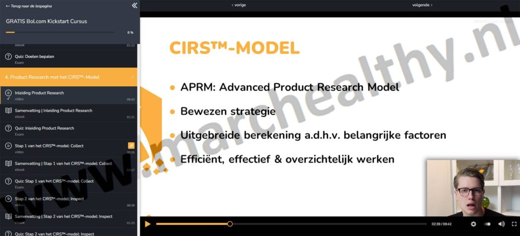 Op deze foto zie je de Gratis Bol.com Kickstart Cursus van Andy de Wit