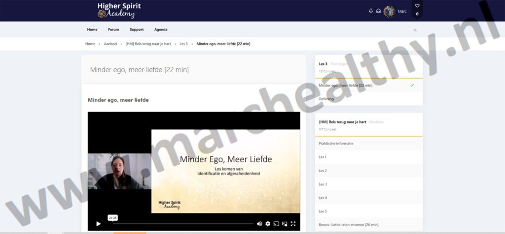 Op deze foto zie je de Higher Spirit Academy bonussen