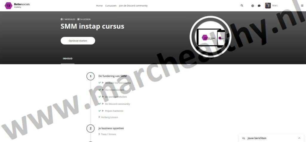 Op deze foto zie je de SMM instap cursus van Ilse Kwant