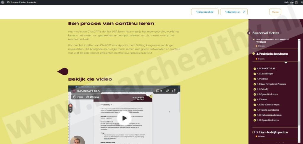 Op deze foto zie je Succesvol Setten Academie. Mijn #2 van beste high ticket closer cursus