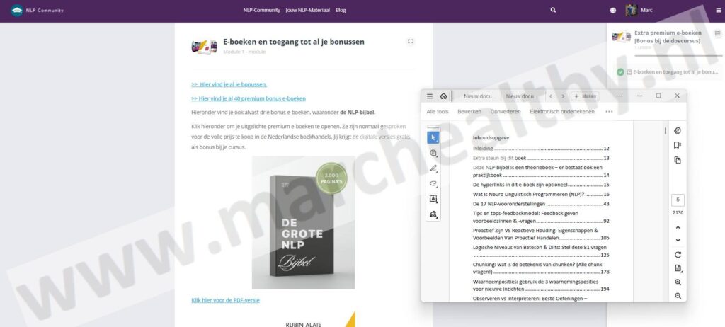 Op deze foto zie je de NLP Bijbel uit de NLP College Black Friday