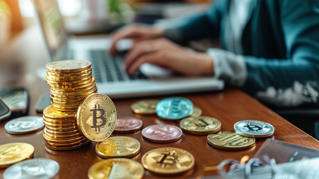 Op deze foto zie je cryptomunten