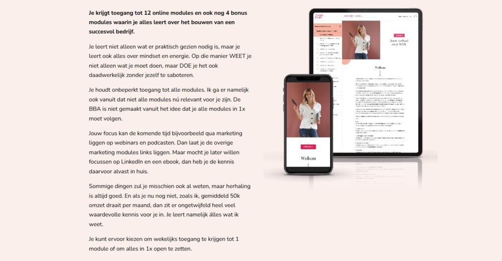 Op deze foto zie je de Business Boost Academy van Tineke zwart