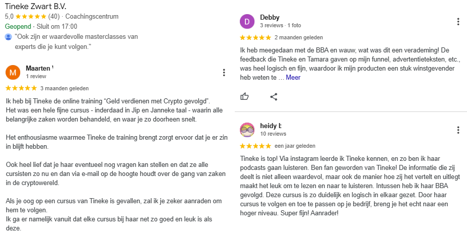 Op deze foto zie je Tineke zwart ervaringen
