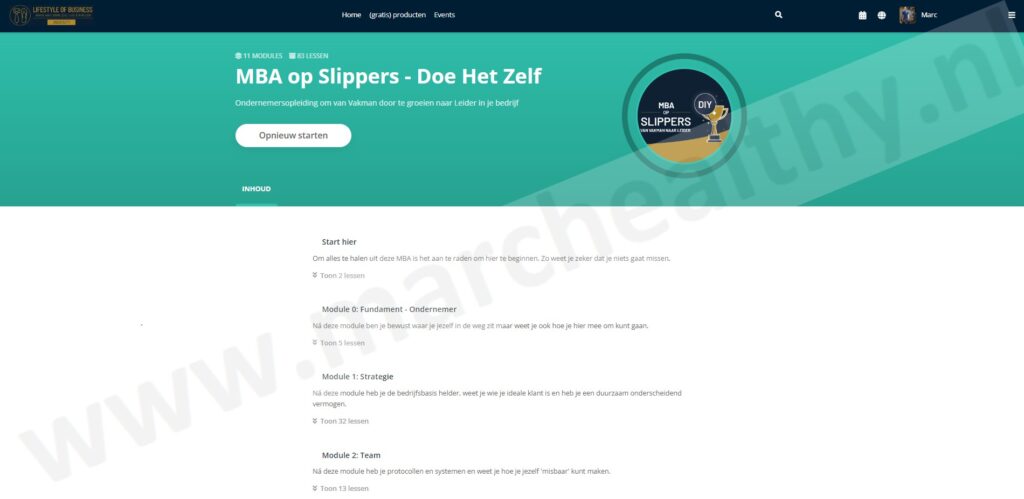 Op deze foto zie je het programma MBA op Slippers van Lifestyle Of Business (John Slabbekoorn en Jeanet Wolf)