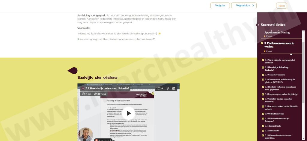 Op deze foto zie je module 3 van de Succesvol Setten Academie