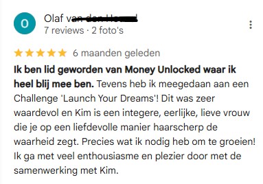 Op deze foto zie je Money Unlimited ervaringen