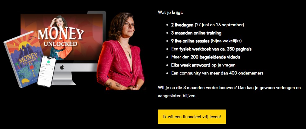Op deze foto zie je de inhoud van Money Unlocked